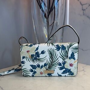 Henri Bendel Floral Crossbody Bag in White and Blue